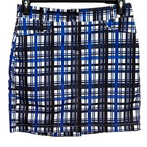 GG Blue Golf Skort Checkered Pattern Size 8 Blue White Black Athletic Activewear